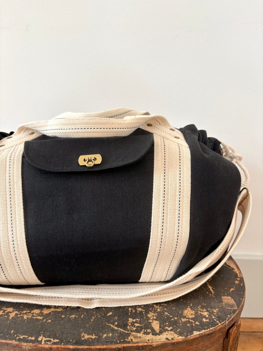 Cross - Body Duffel Bag in Black Denim - Made X Hudson