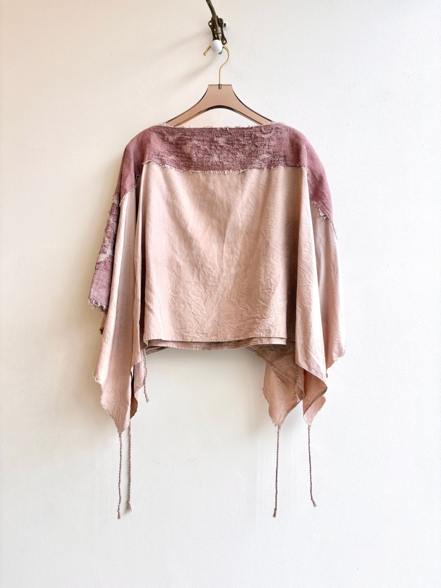 Greek Antiquity Freckle Pattern Top In Linen and Silk - Made X Hudson