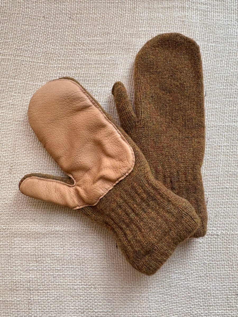 Lined Wool Mittens w/ Leather Palms | Mens One Size (More Colors) - Made X Hudson