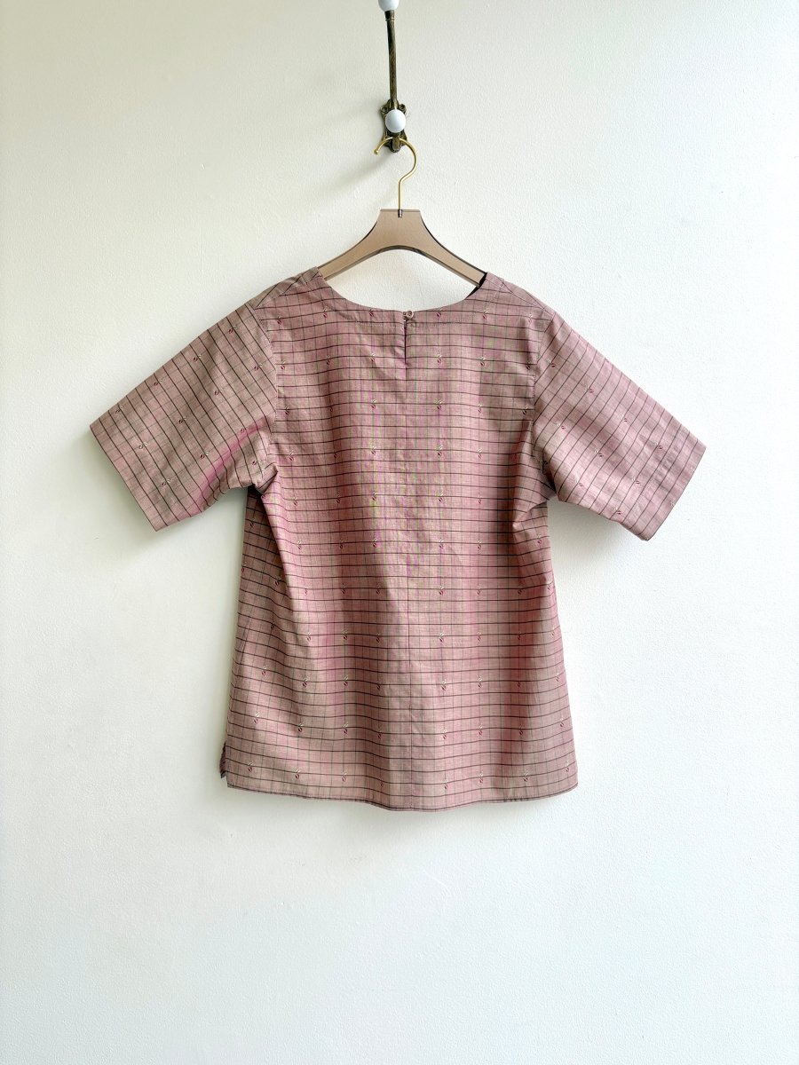 Iridescent Brown/Rose Plaid Everyday Top - Made X Hudson