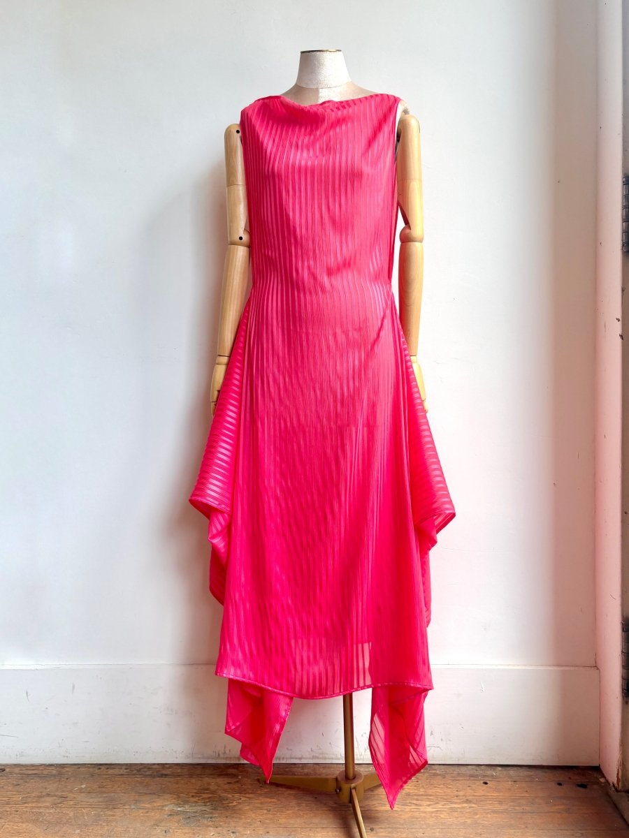 Zero-Waste Dress in Watermelon Pink Stripe - Made X Hudson