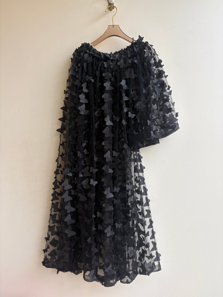 Butterfly Mesh Skirt in Black - Made X Hudson