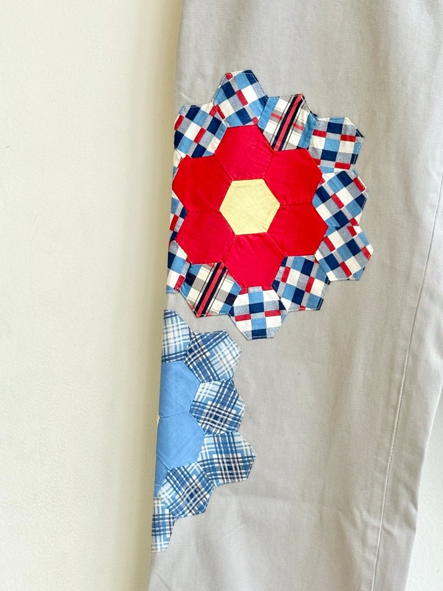5 Grandma’s Garden Quilted Block Patched Chino Pant (Reworked) - Made X Hudson