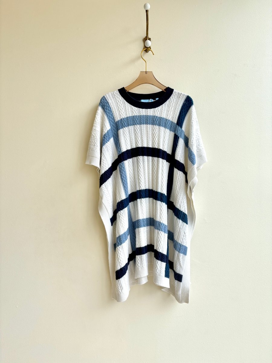 Draper James | Knit Sweater Vest White & Blue Stripe (Vintage) - Made X Hudson