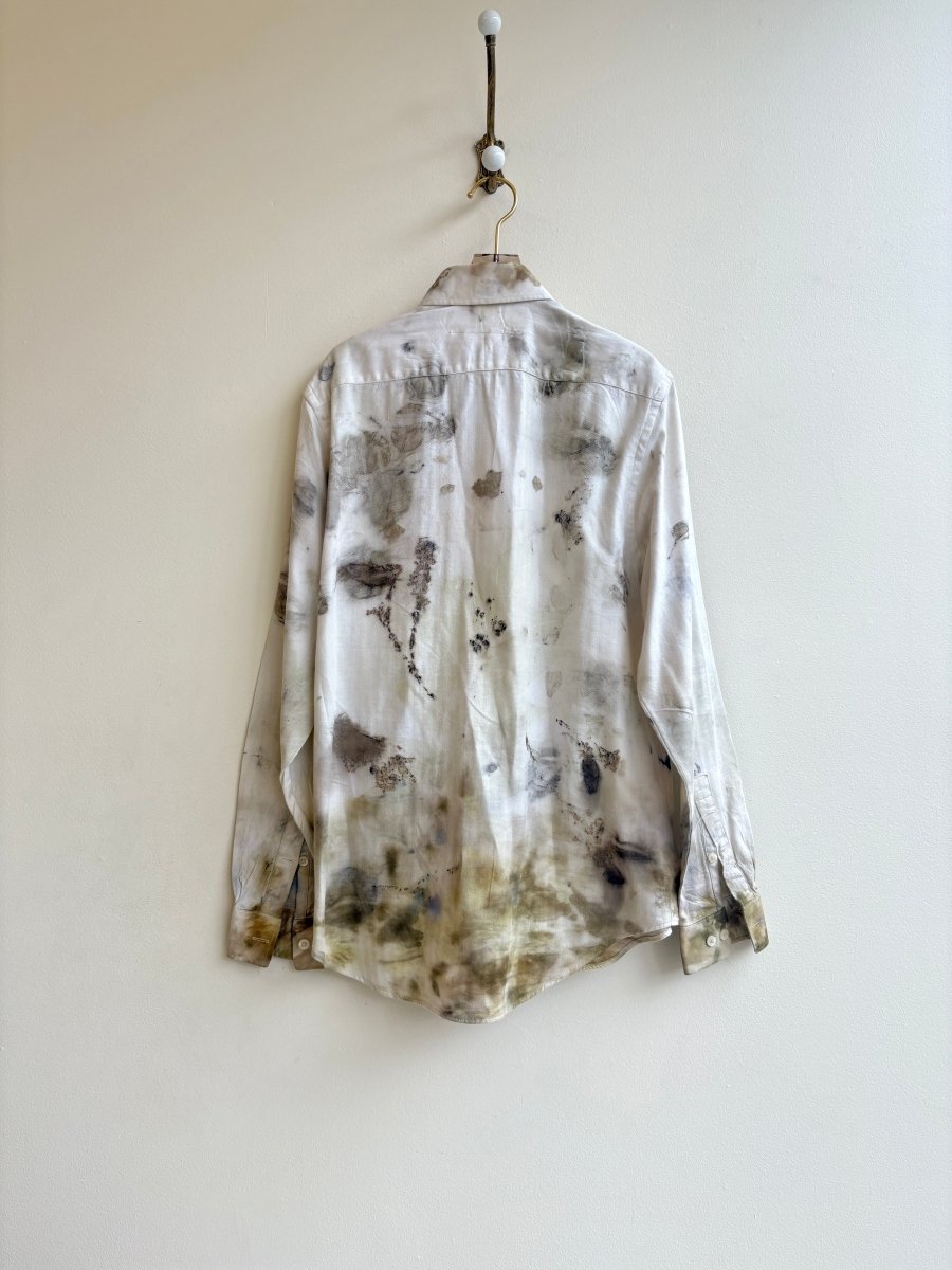 Green & White Eco Printed Button Down Shirt (Reworked) - Made X Hudson