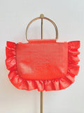Orange & Gold Metallic Stripe Minnie Ruffle Bag - Made X Hudson