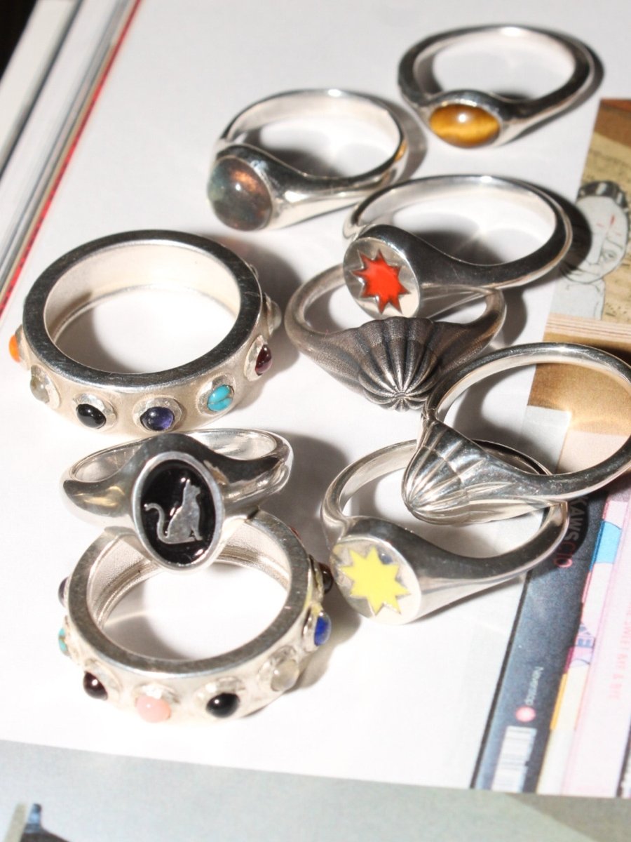 Delphi Ring in Mixed Gemstones and Silver (Multiple Sizes) - Made X Hudson