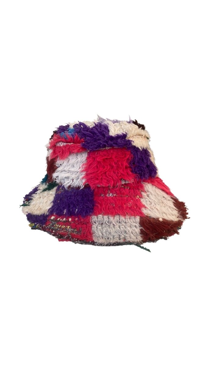 Square Print Bucket Hat in Colors White, Purple, Green, & Pink - Made X Hudson