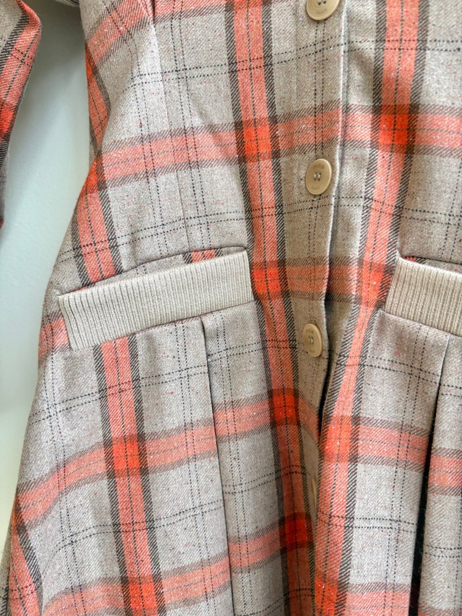 Maje | Plaid Taupe & Orange Dress (Vintage) - Made X Hudson