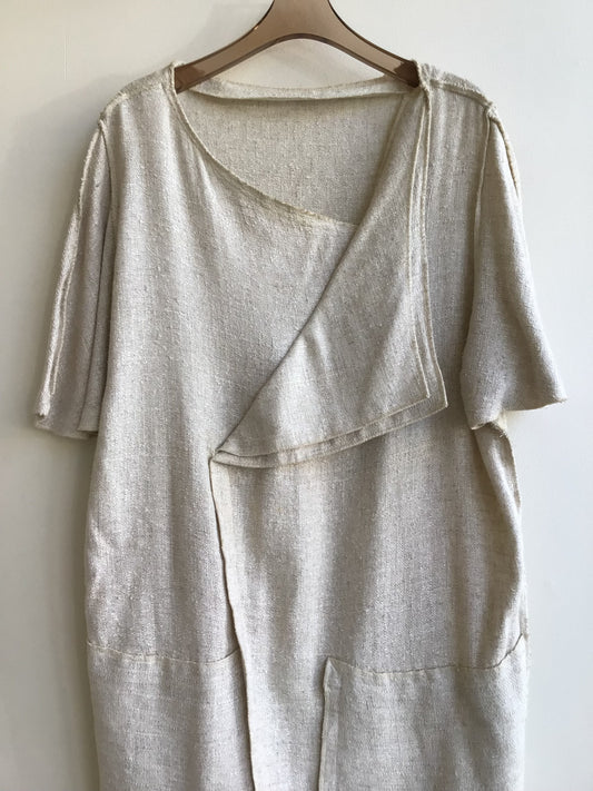 Raw Silk Asymmetrical Dress w/ Cap Sleeves (Vintage)