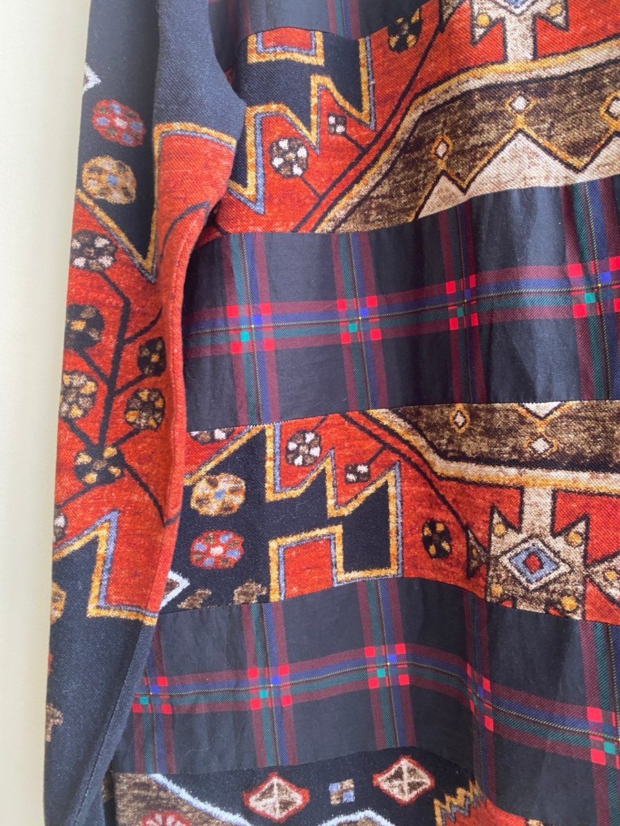 Givenchy Paris | Plaid Orange & Black Printed Shirt (Vintage) - Made X Hudson