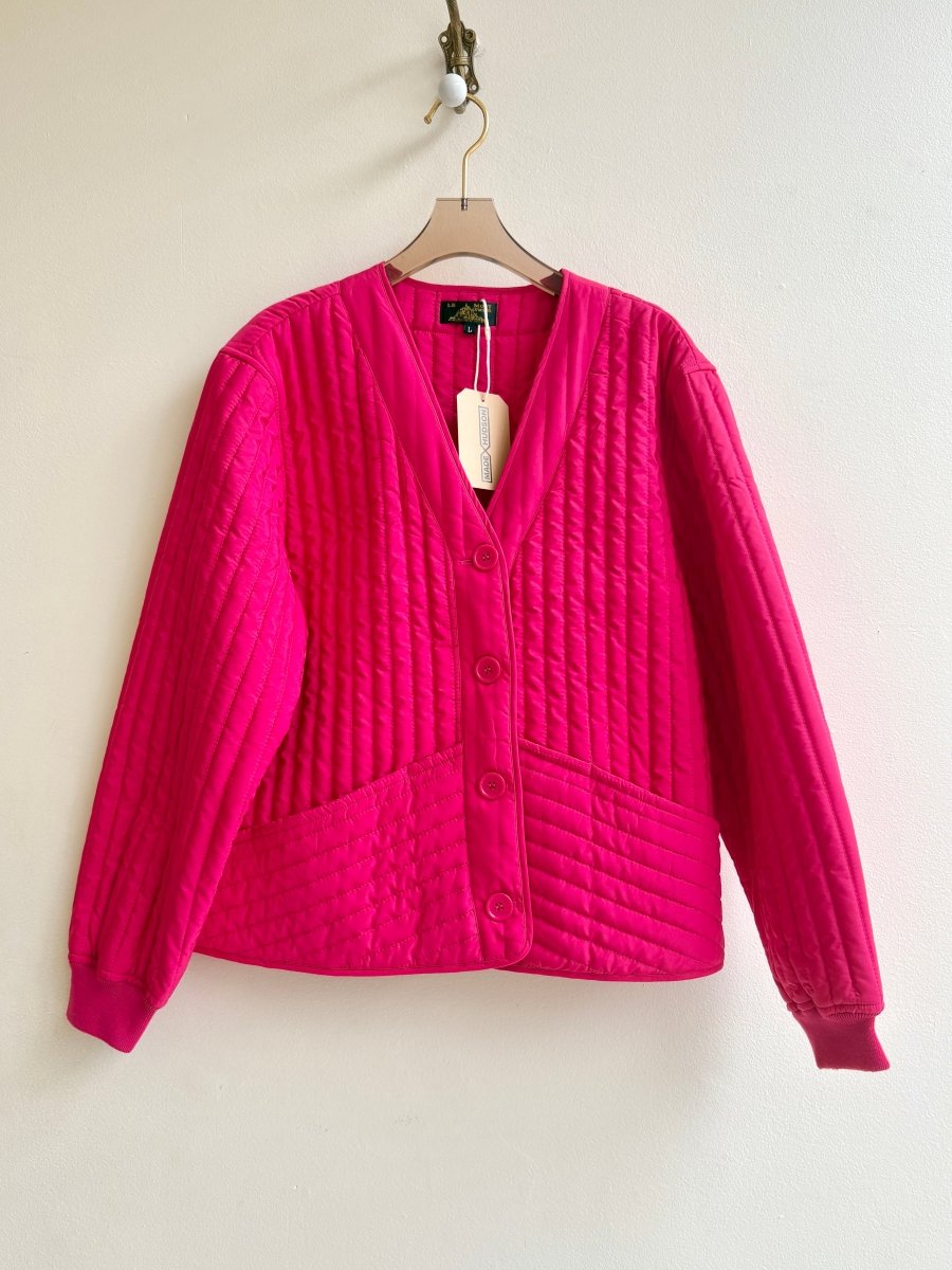 Mont S'Michel | Fuchsia Quilted Jacket (Vintage) - Made X Hudson