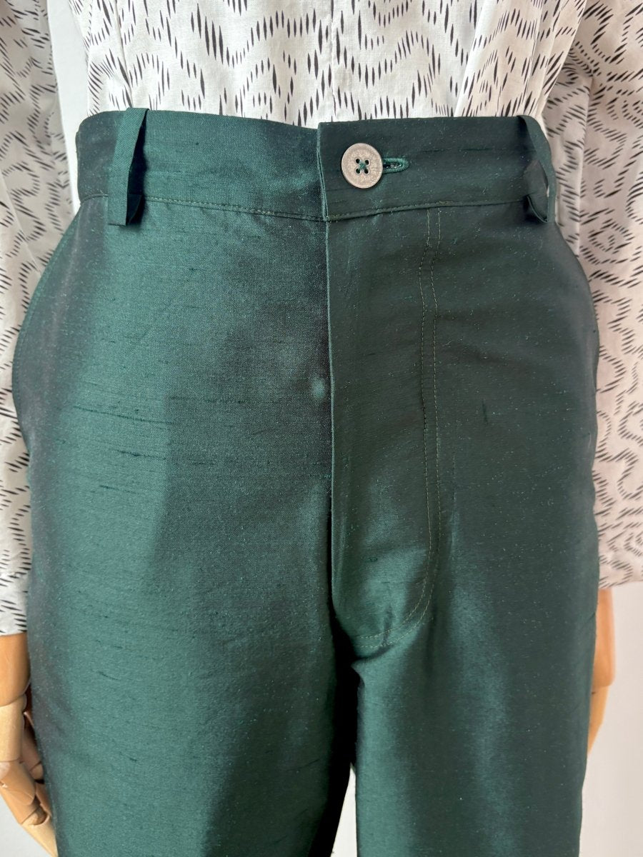 Marlene Jean in Emerald Silk Shantung - Made X Hudson