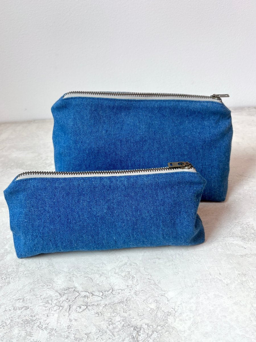Everyday Pouch in Vintage Blue Denim (Multiple Sizes) - Made X Hudson