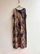 Brushstroke Linen Shift Dress in Black and Blush (Reworked) - Made X Hudson
