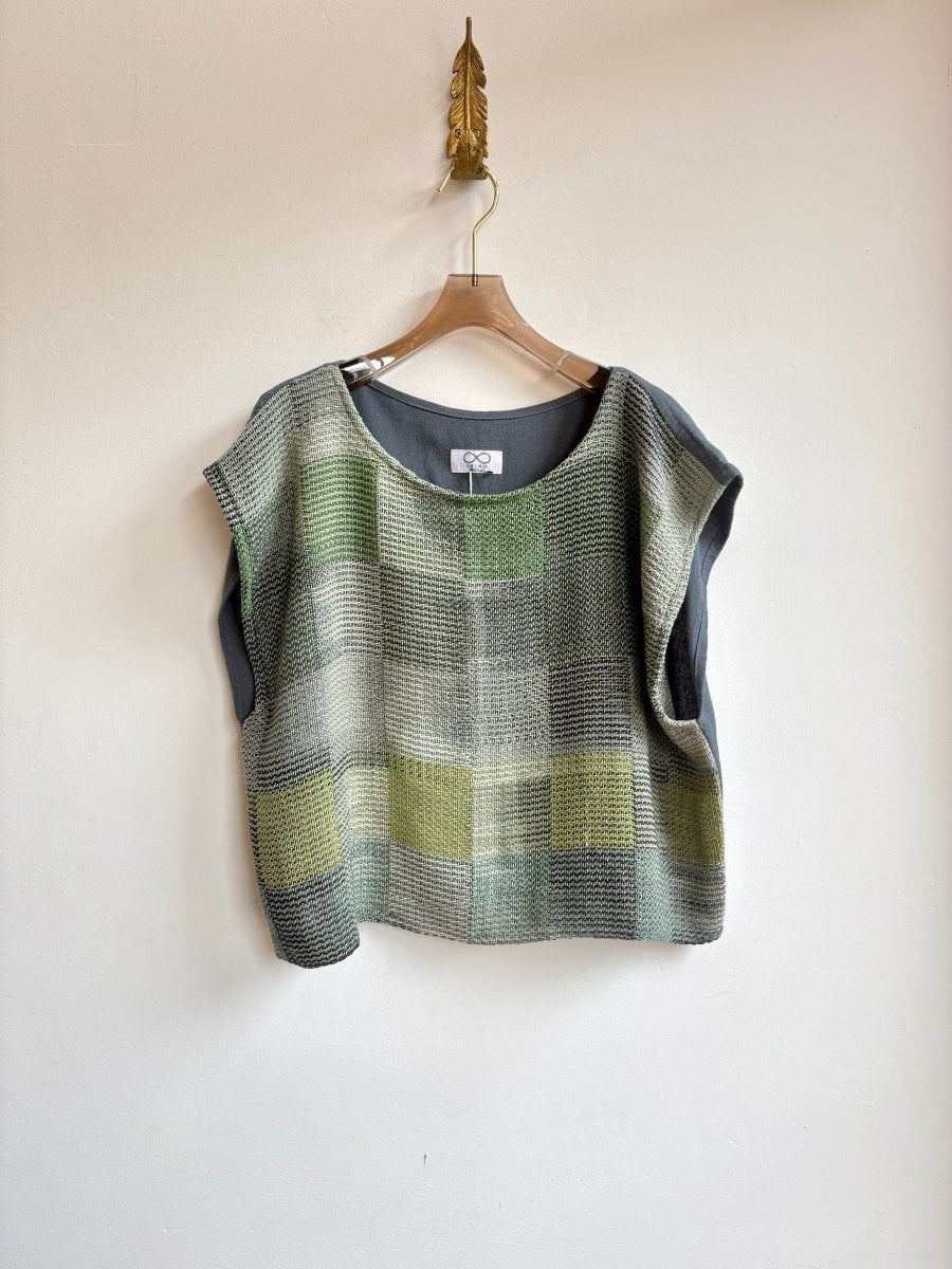 Handwoven Blouse in Teal & Green - Made X Hudson