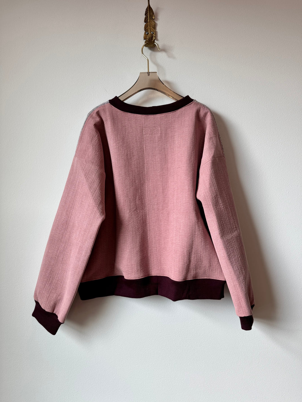 Handwoven Sweater Double Quilt Dusty Pink