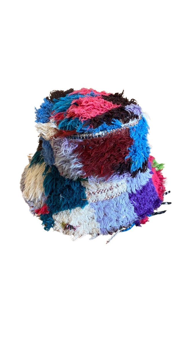 Square Print Bucket Hat in Colors Blue, Purple, Green, & Pink - Made X Hudson