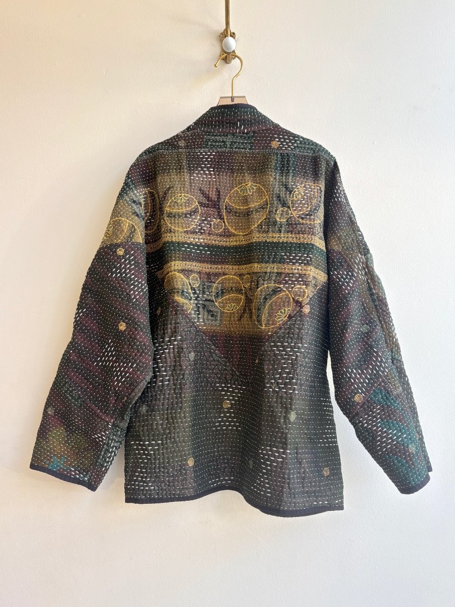 Reversible Ladhiya Quilted Jacket in Colors Forest Green, Gold, Black & Red, Tan, Black - Made X Hudson