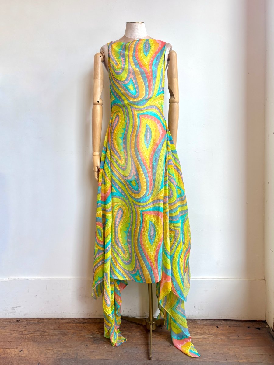 Zero - Waste Dress in Neon Colors Groovy Swirl - Made X Hudson