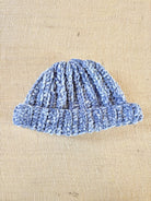 Silver Blue Velvety Crocheted Beanie - Made X Hudson