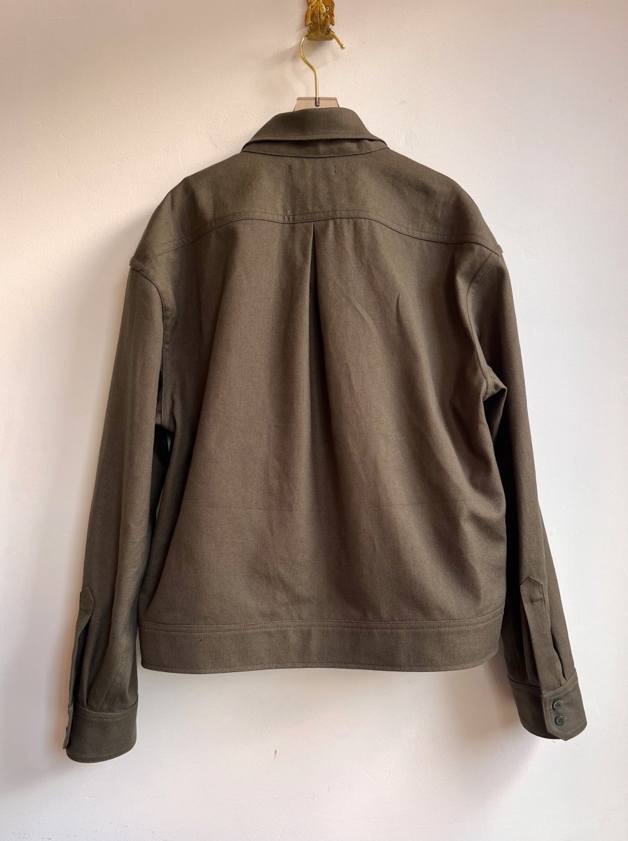 Moss Hemp - Cotton Canvas Zip - Up Leisure Jacket - Made X Hudson
