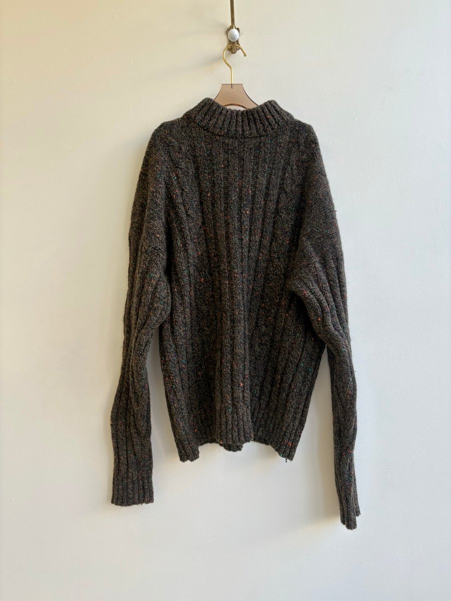 Cattivo | Brown Wool Speckled Turtleneck Sweater (Vintage) - Made X Hudson