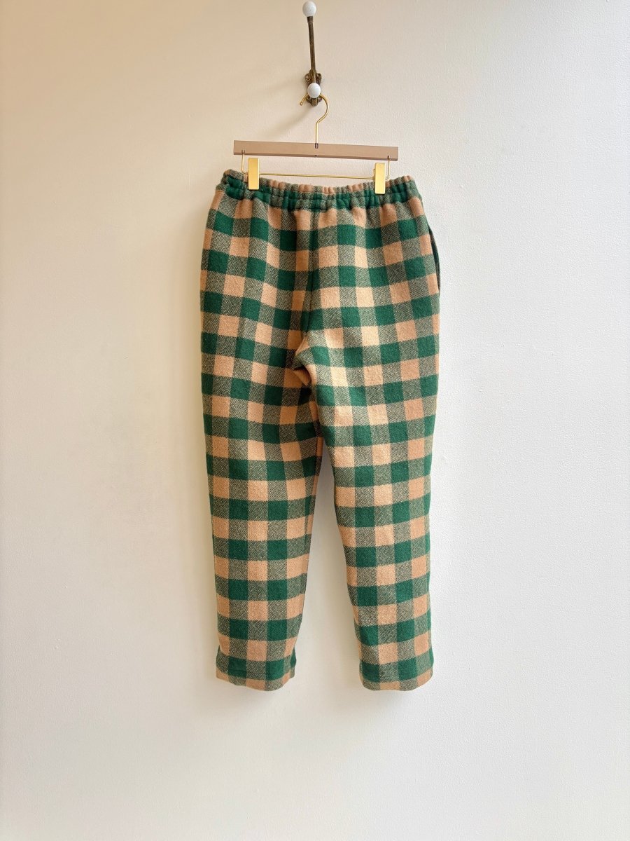 Camel and Green Gingham Wool Joggers - Made X Hudson