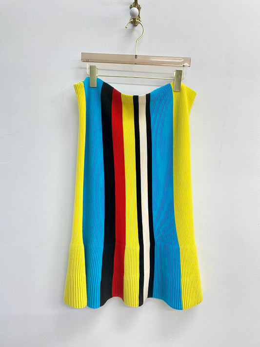 J. W. Anderson | Yellow & Blue Merino Wool Knee-Length Skirt (Vintage)