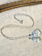 14K White Gold, Diamonds, Sapphire, Pearl Pendant Necklace - Made X Hudson