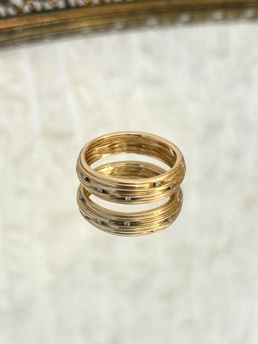 Brushwood 14K Gold Ring w/ .06CT Diamonds - Made X Hudson