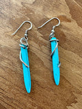 Handmade Sterling Silver Turquoise Bullet Earrings - Made X Hudson