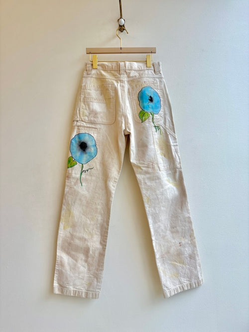 "Gloria" Eco Printed Floral Painter Pants | Hand Painted (Reworked) - Made X Hudson