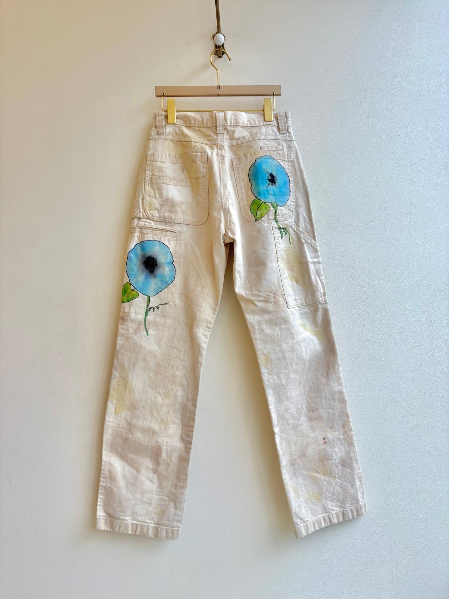 "Gloria" Eco Printed Floral Painter Pants | Hand Painted (Reworked) - Made X Hudson