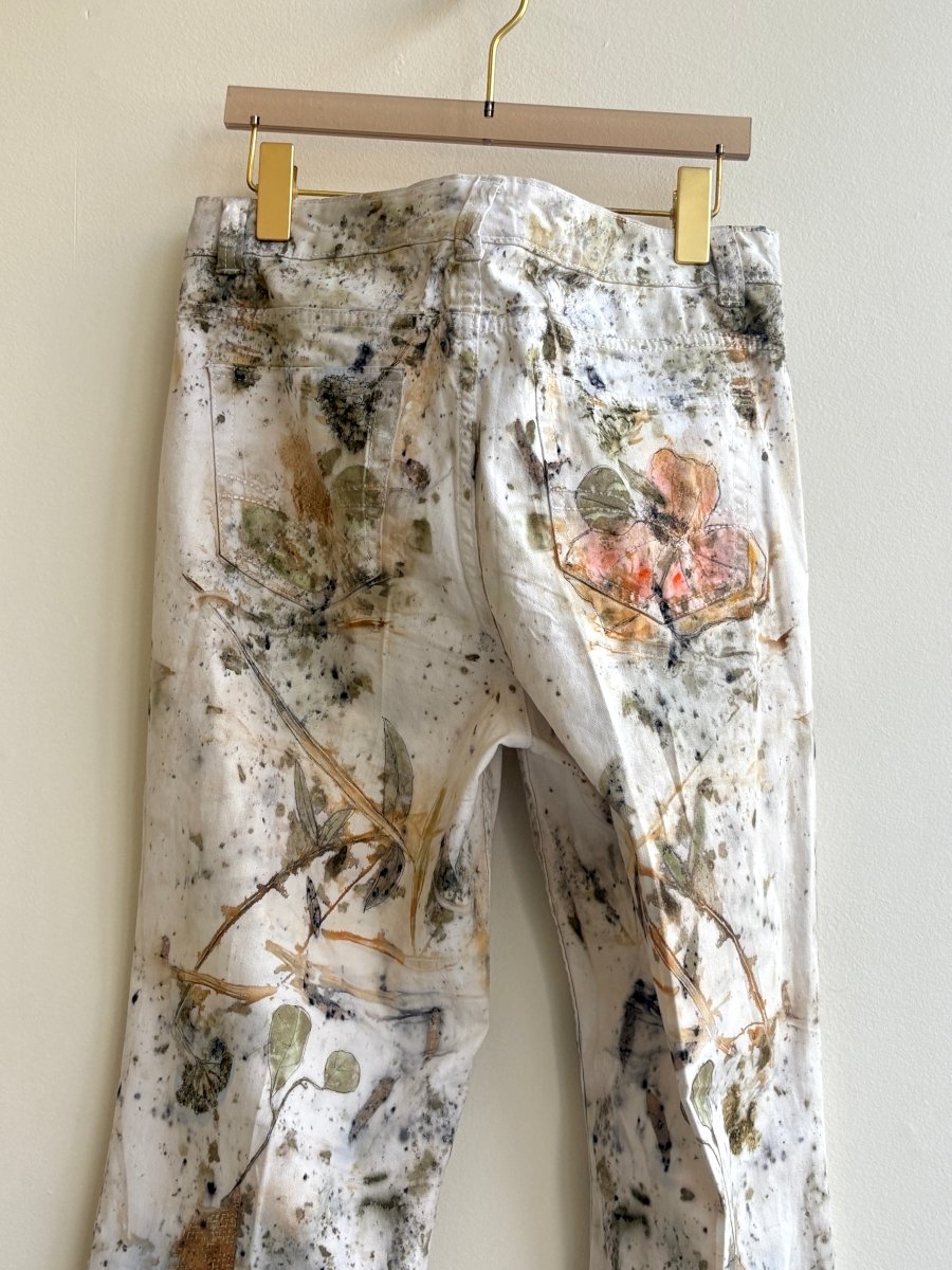 Orange, Violet & Olive Eco Printed & Hand Drawn Wide Leg Pants (Reworked) - Made X Hudson