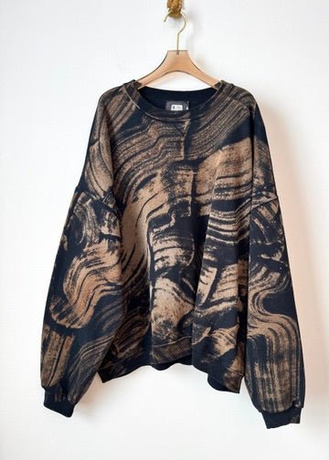 Onyx and Rust Brushstroke Texture Crewneck (Reworked) - Made X Hudson