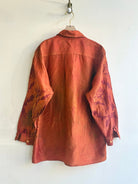 Bronze Chrysanthemum Silk Blouse | Hand Painted (Reworked) - Made X Hudson