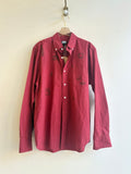 Crimson Tiny Print Button Up| Block Printed (Reworked) - Made X Hudson