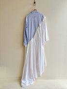 Asymmetric Shirtwaist Dress in Blue & Navy Plaid & White (Reworked) - Made X Hudson