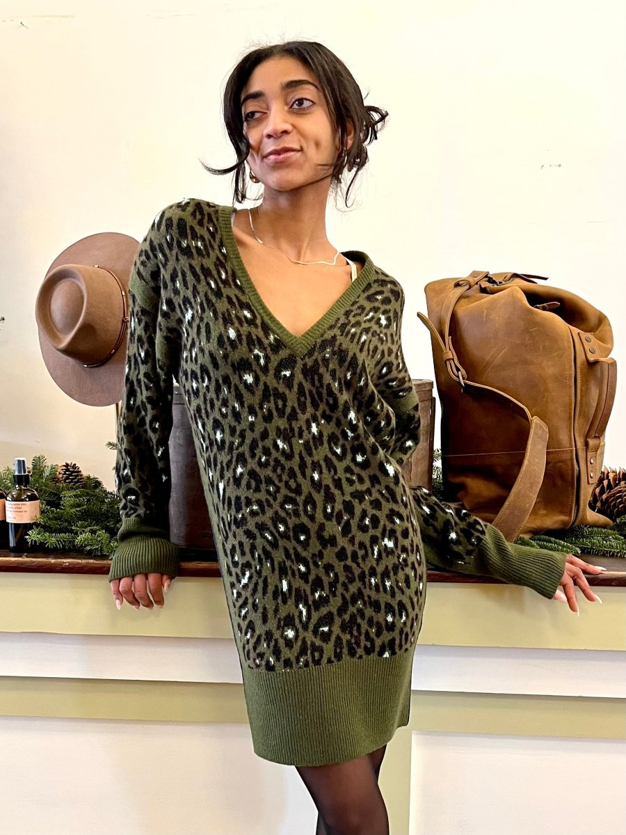 Unique Leopard Sweater Dress (Vintage) - Made X Hudson