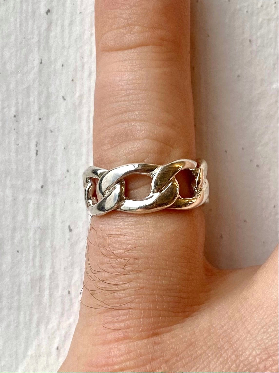 Solid Sterling Silver Chain Ring