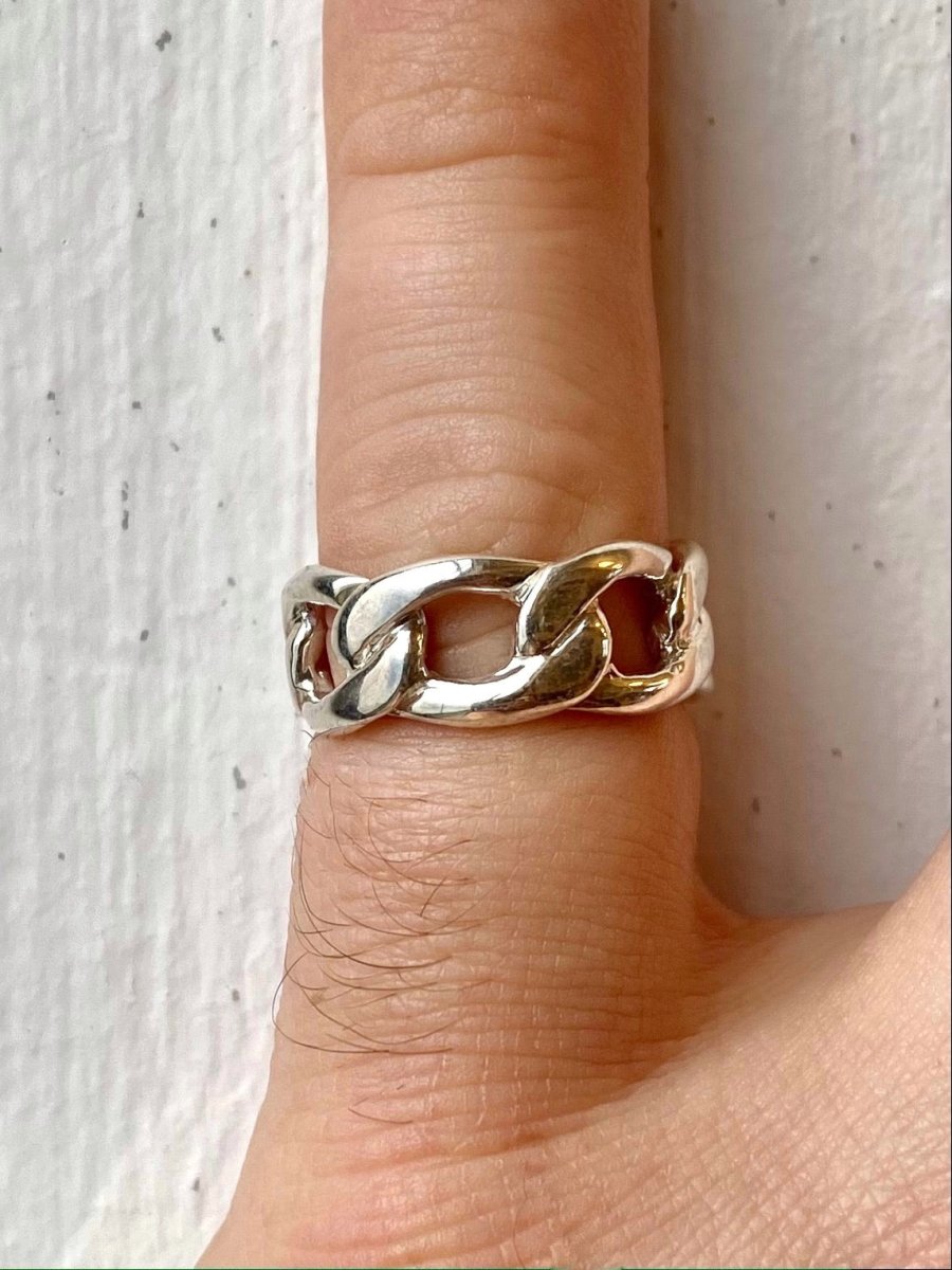 Solid Sterling Silver Chain Ring - Made X Hudson