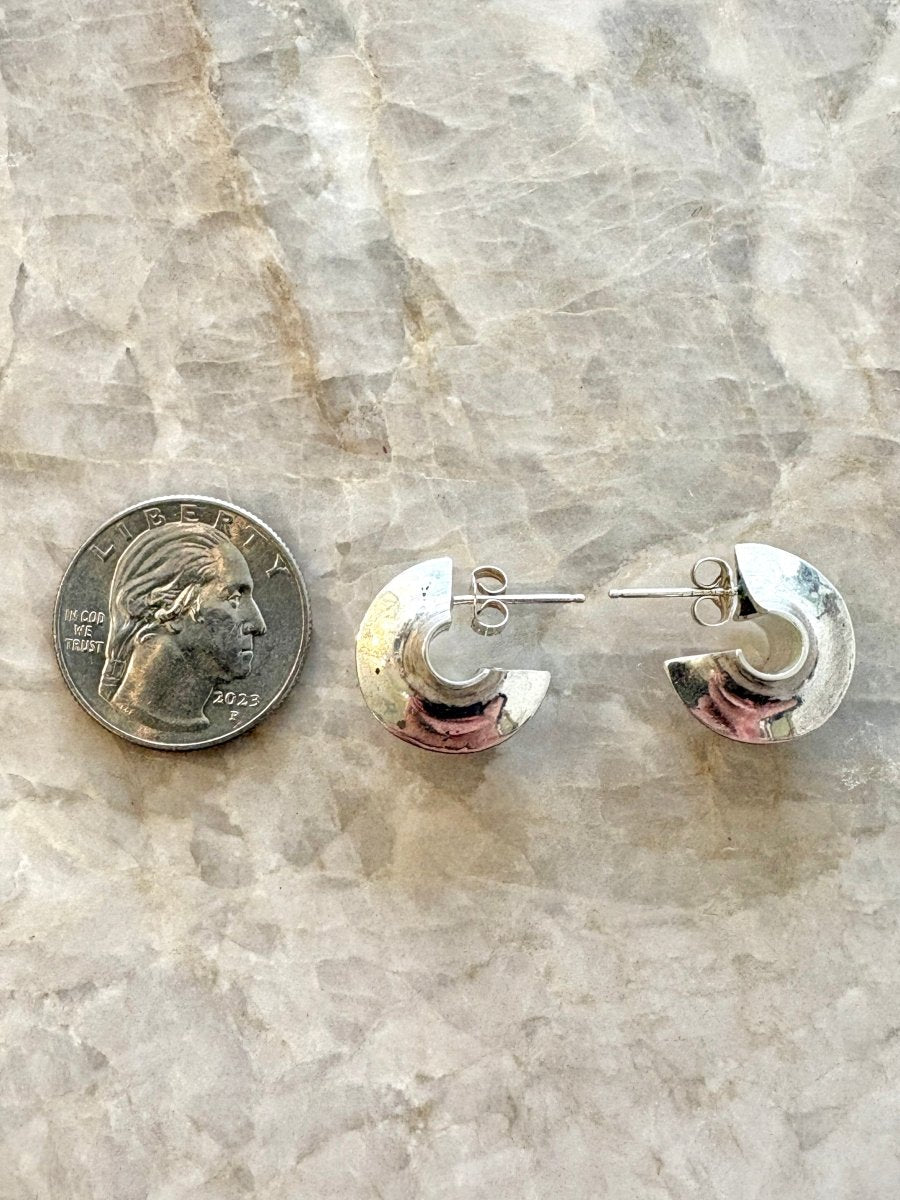 Nautilus Slice Sterling Silver Earrings - Made X Hudson