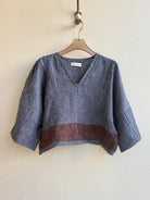 Crop Linen Chambray & Mauve Zero - Waste Blouse - Made X Hudson