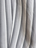 The George Top | Grey Striped Button Down w/ Smocked Waist (Reworked) - Made X Hudson