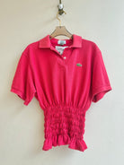 The George Top | Cherry Red Polo w/ Smocked Waist (Reworked) - Made X Hudson