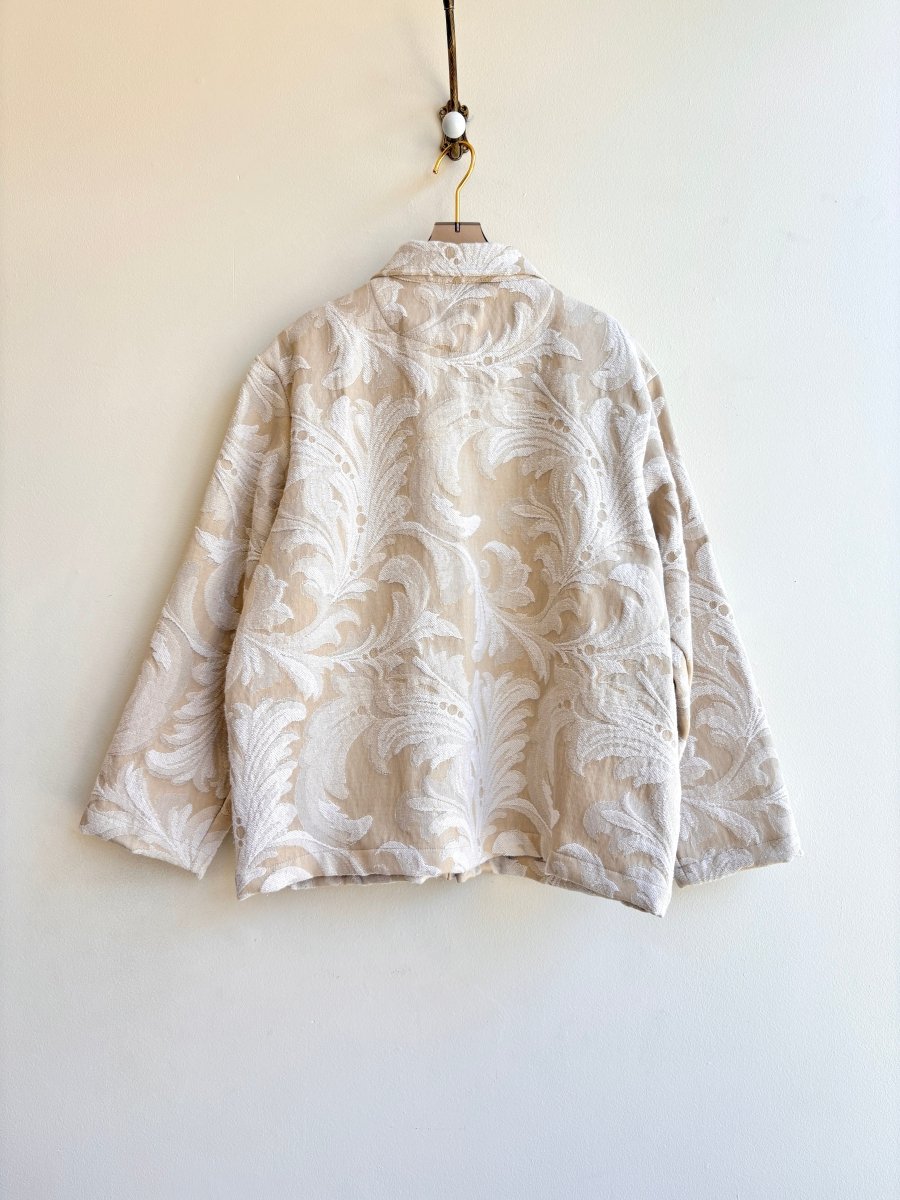 Cream & Tan Damask Utility Jacket - Made X Hudson