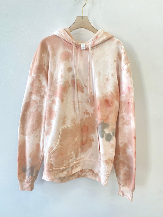 Blush & White Marbled Hoodie (Reworked)