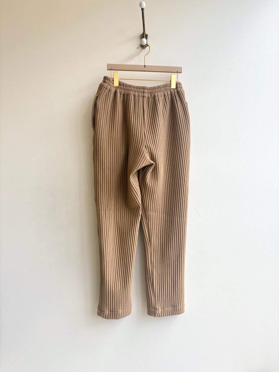 Camel Ribbed Knit Long Joggers - Made X Hudson