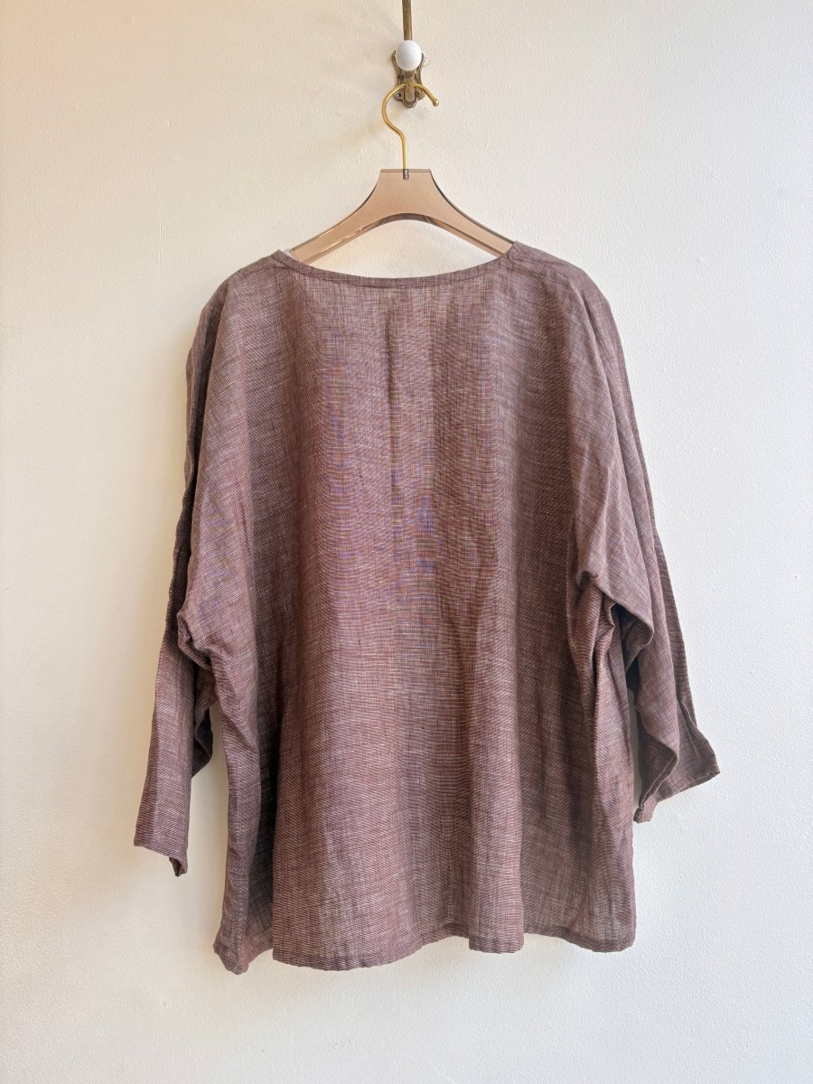 Chestnut Cross-weave Linen Studio Tee - Made X Hudson